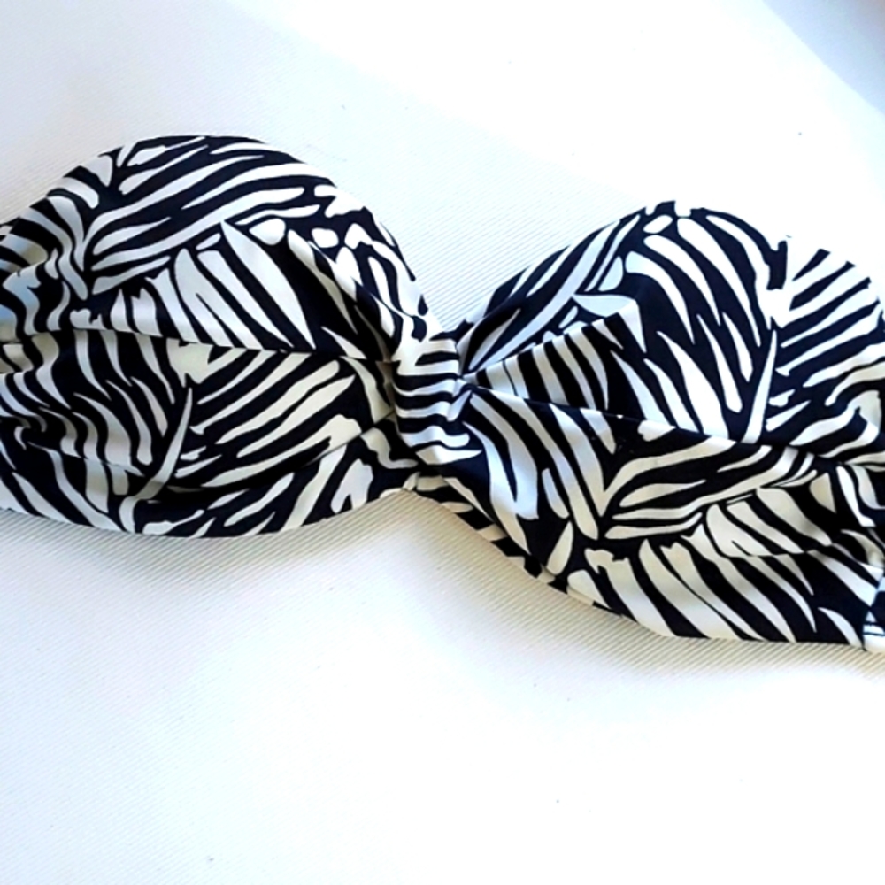 VICTORIA SECRET Bikini Zebra Bandeau Black and White Size 34B